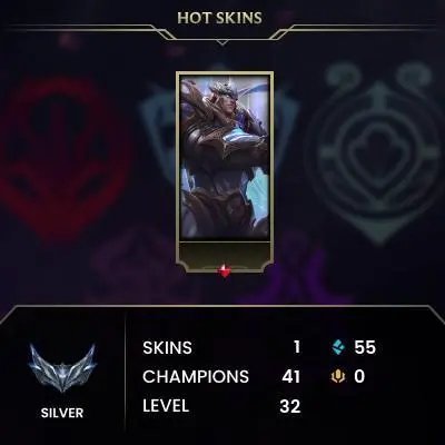 EUW / SILVER 2 START/ 41 Champ / 1 Good Skins(1 Legendary) / HONOR 3 / S14 ACC/ HANDMADE / 32 LVL / FULL ACCES / CHEAP