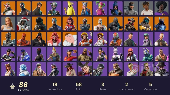 FA - [PSN/XBOX/SWITCH/PC] 87 skins | The Reaper | Elite Agent | Blackheart | Valeria | Mako | Take The L | Knight's Treachery | Ol' Spiky