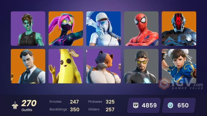 [PSN/XBOX/PC] 270 skins | OG STW | Chun-Li | Gold Brutus | Gold Meowscles | Gold Midas | Point Patroller | Carbon Commando | Tart Tycoon| 650 VB