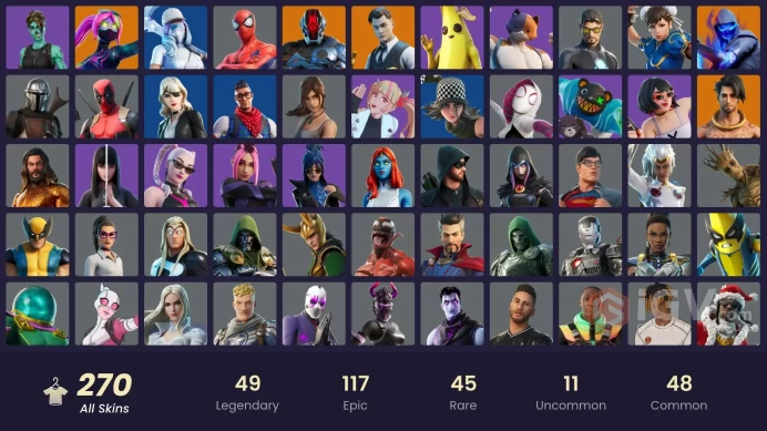 [PSN/XBOX/PC] 270 skins | OG STW | Chun-Li | Gold Brutus | Gold Meowscles | Gold Midas | Point Patroller | Carbon Commando | Tart Tycoon| 650 VB