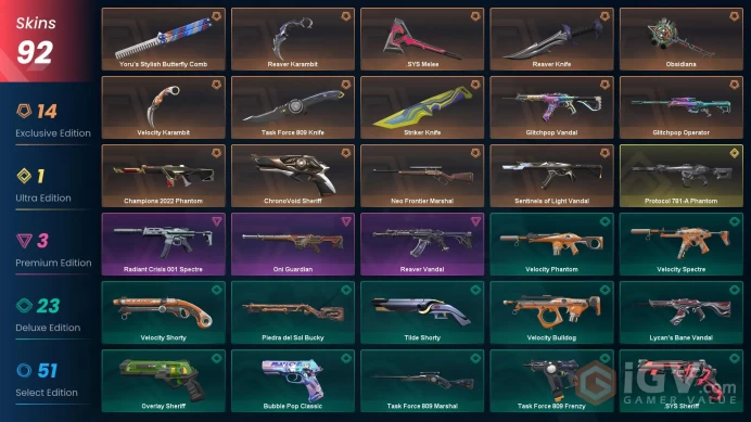 Na-Usa-Can | Reaver Karambit | Glitchpop Vandal | Champions 2022 Phantom | Glitchpop Operator | 205 Radianite Points | 92 Skins | Level 244