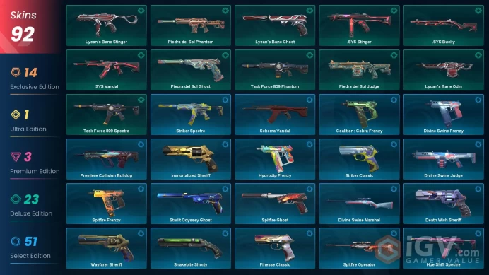 Na-Usa-Can | Reaver Karambit | Glitchpop Vandal | Champions 2022 Phantom | Glitchpop Operator | 205 Radianite Points | 92 Skins | Level 244