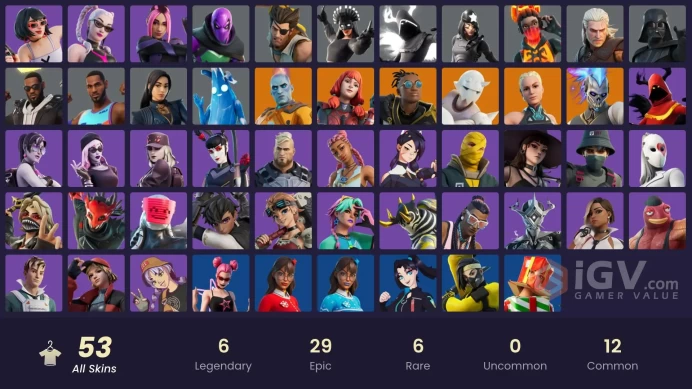 [PC] 53 SKINS | 1.600 VBUCKS! | FULL ACCES | LIFETIME WARRANTY | DARTH VADER | SNAP | LEBRON JAMES | CLOAKED SHADOW | TUNE SQUAD LEBRON | CHICA