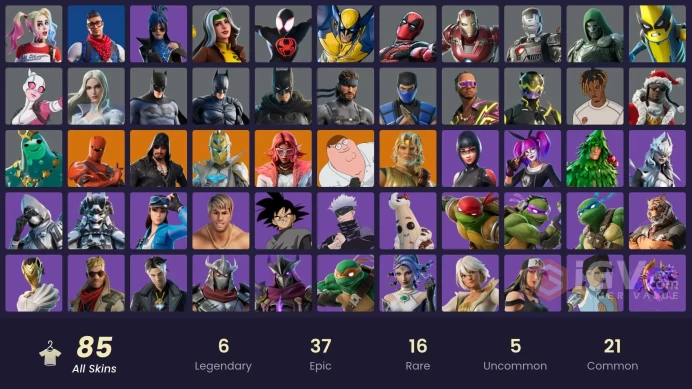 [ALL PLATFORMS]-86 Skin-65K V-B SPEND-Prodigy-Trilogy-Fixer-Carbon Commando-Dude-Ninja Turtle SET-Ninja Knight Batman-Lewis Hamilton-FULL ACCESS