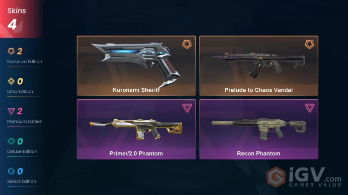 4 Skins-EU-Prime//2.0 Phantom-A1-Kuronami Sheriff-Recon Phantom-Prelude to Chaos Vandal