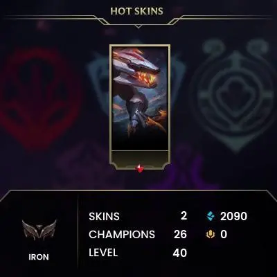 S15 Iron III (0 LP) / BE: 2090 / CHAMPS: 26 / PROJECT: Renekton, Annie in Wonderland, / Dissonance of Pentakill Viego, Street Demons Br
