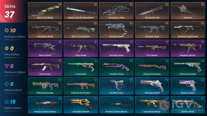EU/TR 37 skins Kuronami no Yaiba | Kuronami Sheriff | Kuronami Vandal | Xenohunter Knife | RGX 11z Pro Blade | Reaver Sheriff | Primordium Vanda