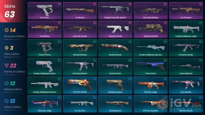 NA - LVL 27 - UNRANKED - 6 KNIVES - 63 SKINS (~93,950 VP) Blade of Aemondir, Prelude to Chaos Vandal, Onimaru Kunitsuna, Terminus A Quo, Equili