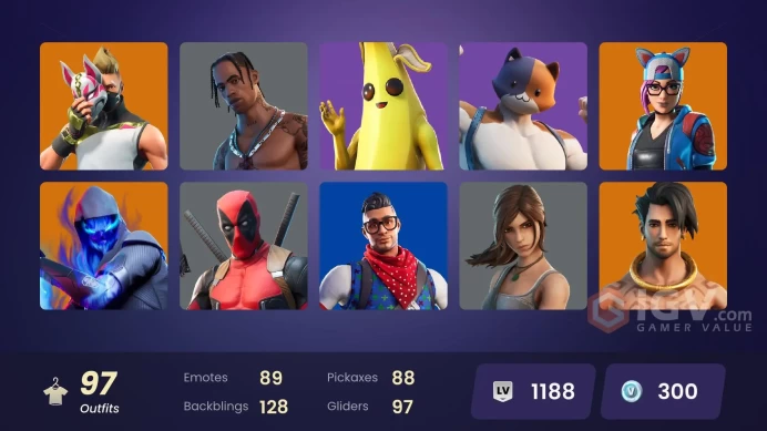 [Rent Cheap Accounts for 14 Days]Travis Scott, Blue Striker, Drift (Stage 5), Ragnarok (Stage 5) | 97 Skins [Full Access] Psn, Xbox,PC