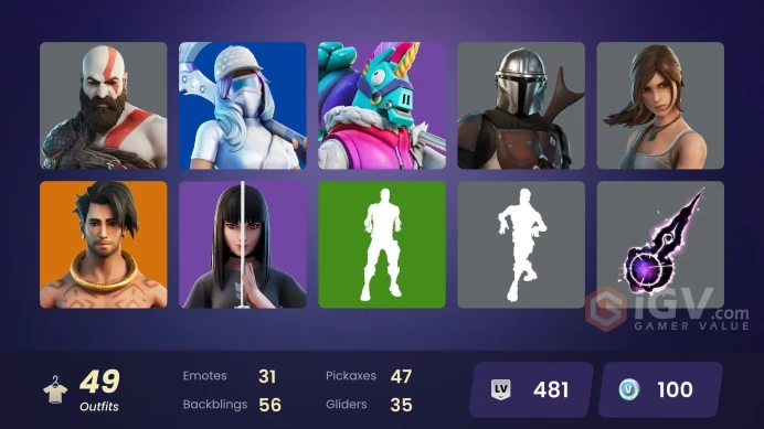 [ALL PLATFORMS] 49 skins | Kratos OG| Fixer | Cloud Striker | Sultura | Blue Striker | Predator | Kymera | The Cube Queen | Raz | Menace | 