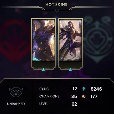 【LAS】Level 62 65 Champ/ 12 Skins Full Access High Quality Account Instant Delivery️