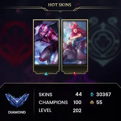 [S15 - SPLITE3] EUW/ DIAMOND IV / 22KBE /  44SKİN / LIFE TIME WARRANTY / CHANGEABLE MAİL
