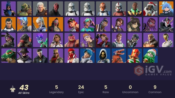FULL ACCES - [PC-PSN] 43 skins | MIZUKI&nbsp;| NEZUMI | SANTA DOGG | DARTH MAUL | GOLD BLOODED ACE | MICHELANGELO | MONTAGUE | CHEAP