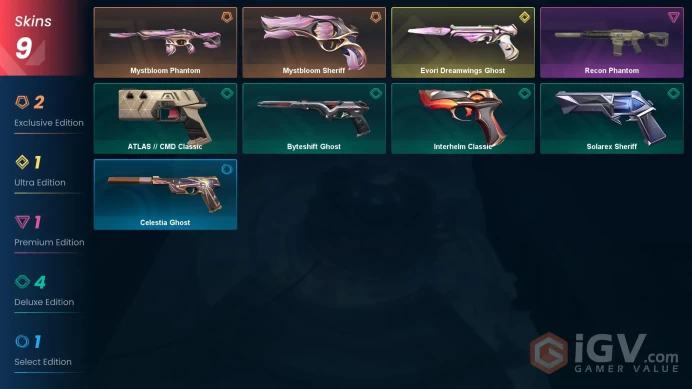 EU/TR | Evori Dreamwings Ghost, Recon Phantom, Mystbloom Phantom, Mystbloom Sheriff, Solarex Sheriff, Celestia Ghost | 9 Skins [Full Access]