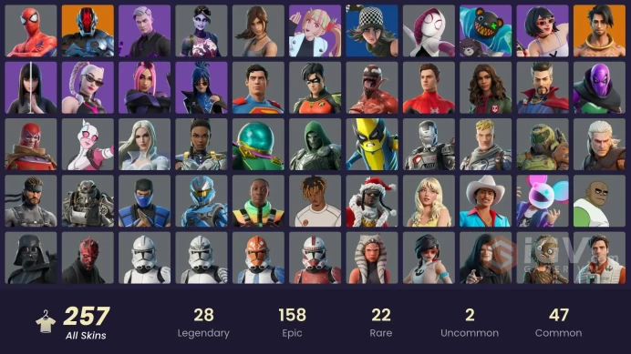 [ALL PLATFORMS]-257 Skin-297 Pickaxes-226 Emotes-206 Gliders-Lara Croft-FULL ACCESS-