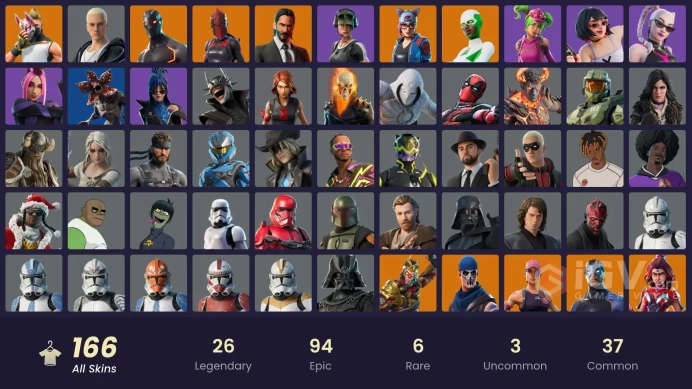 [ALL PLATFORMS]-166 Skin-Black Widow-Demogorgon OG-Master Chief (Black)-Freestylin-John Wick-OG STW-Omega-Drift-Darth Vader Samurai-FULL ACCESS-