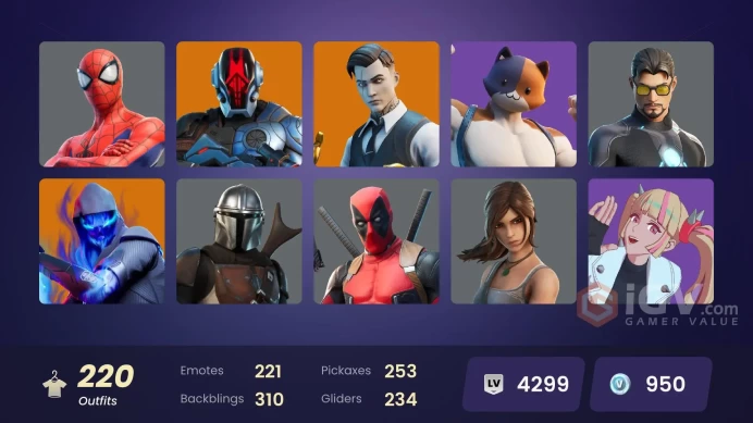 [ALL PLATFORMS]-222 Skin-275 Pickaxes-221 Emote-234 Gliders-FULL ACCESS-