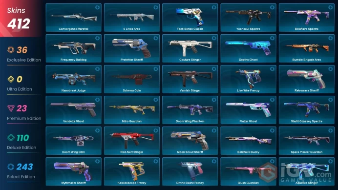 [ASIA] 412 Skins | 33 Knife | Full Acces | Recon Balisong / Ion Karambit/  Prime 2.0 Karambit / Spectrum Phantom / Glitchpop Vandal |