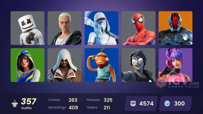357 skins! (you can linked all platforms except psn )2023