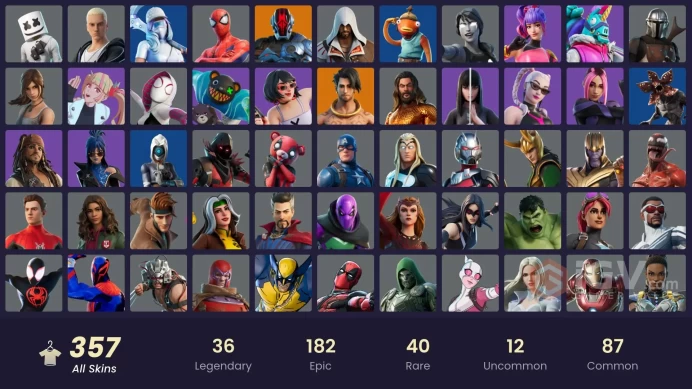 357 skins! (you can linked all platforms except psn )2023