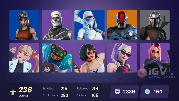 [ALL PLATFORMS]-237 Skins-247 Pickaxes -215 Emotes-168 Gliders -Renegade Raider-Dragon Balls-Master Chief-Skull Trooper-Shady Doggo-FULL ACCESS-