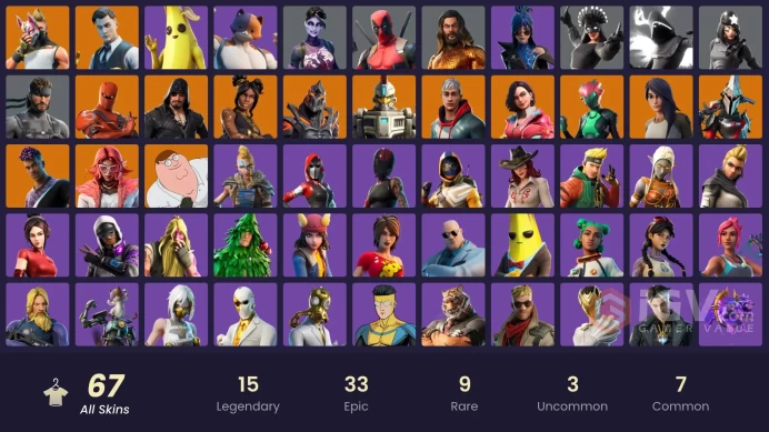 [PC/XBOX] 67 skins | Gold Midas | Lina Scorch | Subzero Cryptic | Fixer | Mountaineer's Must-Havesmsh1075
