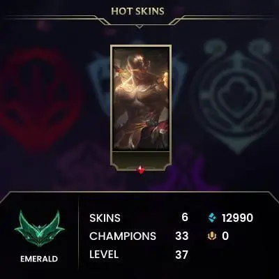 [EUW] Season 15 | Emerald 3 (30 LP gain) %62.5 WR (JG) | 6 Skins | 6.9K BE | Honor 3 | 33 Champs | CHANGEABLE E-MAIL Wins: 5 Losses: 3