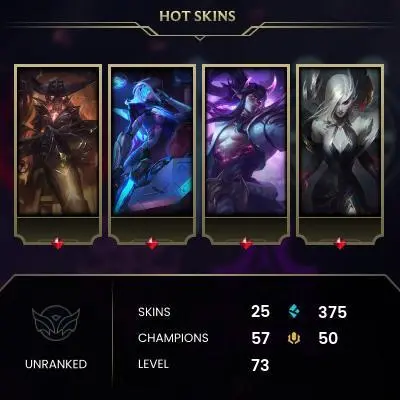 LoL EUNE | 25 skins | 57 champs | 50 RP