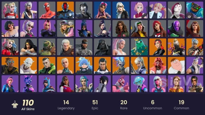 PC/PSN/XBOX 110 skins Hinata Hyuga / Sasuke / Sakura Haruno / Gaara / Wonder Woman / Ariana Grande / Scarlet Witchmssh1178