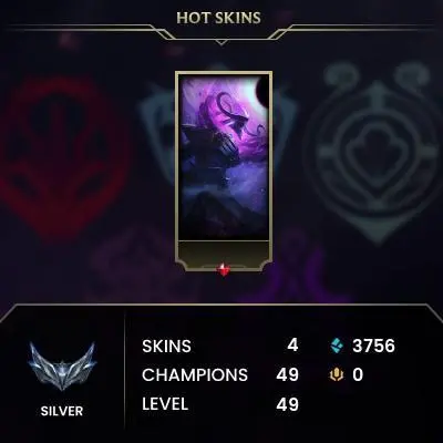 [EUW] Season 15 | Silver 3 (JG) | 4 Skins | 3.7K BE | Honor 4 | 49 Champs | CHANGEABLE E-MAIL
