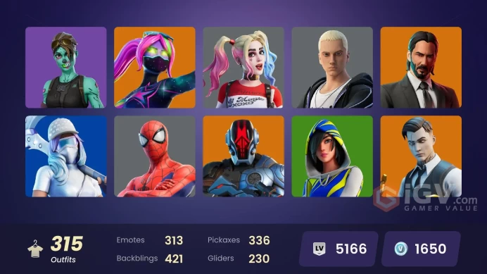 [ALL PLATFORMS]-302 SKIN-357 pickaxes-300 emotes-223 gliders-Championship Aura-Leviathan Axe-Chun-Li-Ryu-Shadow Midas-Ghoul Trooper-FULL ACCESS