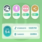 LEVEL 50 ACCOUNT PTC / STARDUST 1 MILLION / SHINIES 0 - 4 ( READ DESCRIPTION ) / 2020 EMPTY ACCOUNT