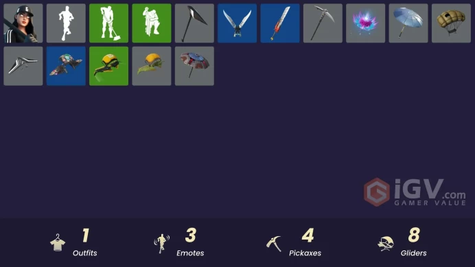 [PSN/XBOX/PC] 400 VB | 1 skins | Ruby Shadows | Gwenpool's Katanas | Blackout Bag | Twin Crossfire | Fishstick Janky | Dino Deck