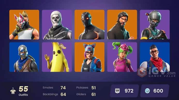 [ALL PLATFORMS]-55 Skin-The Reaper-Blue Squire-Elite Agent-Royale Knight-Love Ranger-Omega-Skull Trooper-Jumpshot-Take The L-Mako-FULL ACCESS-
