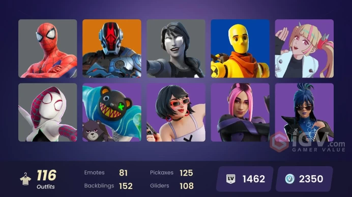 [ALL PLATFORMS]-108 Skin-130 Pickaxes-77 Emotes-105 Gliders-Master Chief-Fashion Banshee-KAWS Skeleton-FULL ACCESS-