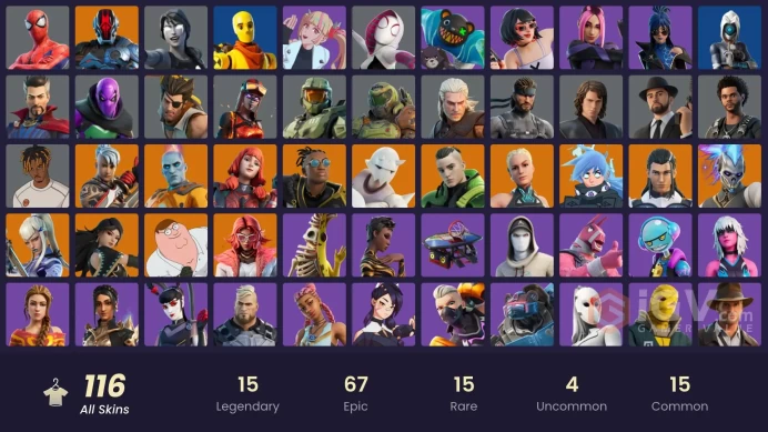 [ALL PLATFORMS]-108 Skin-130 Pickaxes-77 Emotes-105 Gliders-Master Chief-Fashion Banshee-KAWS Skeleton-FULL ACCESS-