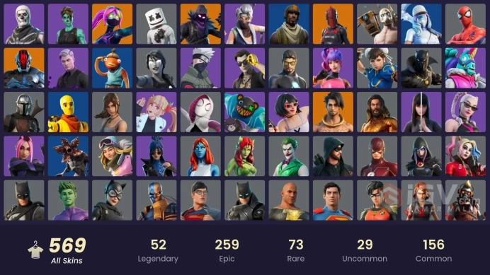 569 skins | Sasuke Uchiha | Naruto Uzumaki | Tidy | Reaper | Candy Axe | Aerial Assault Trooper | Master Chief | FNCS Champion Seeker | Sultura