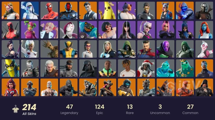 [PC/PSN/XBOX] 214 skins | Jules | Aura | Tony Stark | Peely | Mystique | Mandalorian | Optimus Primemssh842