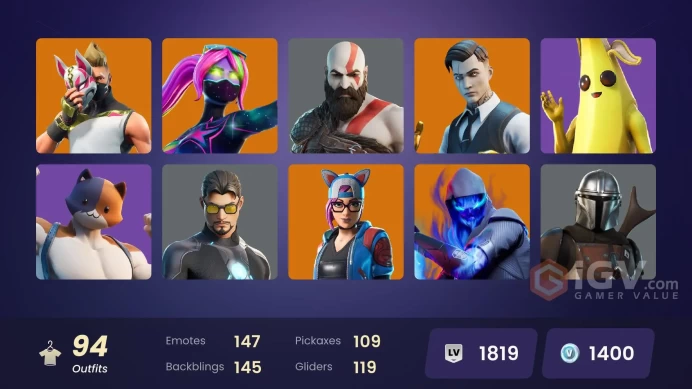ALL PLATORMS -Kratos-Leviathan Axe-83 skins-Midas-Deadpool-Drift-Santa Dogg-Orange Justice-FULL ACCESS-