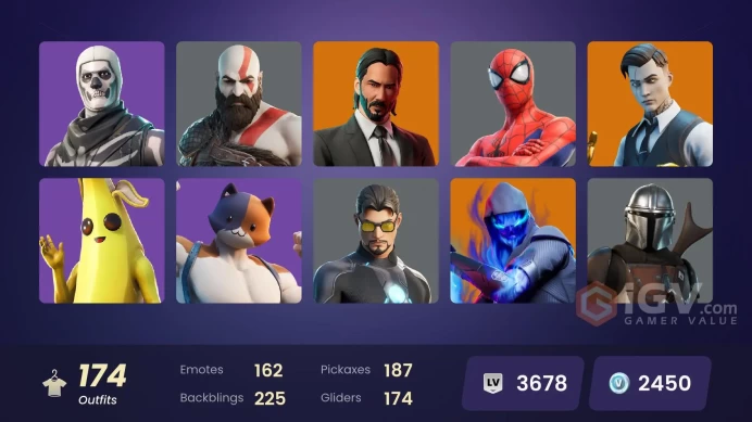 FA - [PSN/XBOX/SWITCH/PC] 174 skins | Gold Midas | Gold Brutus | Gold Kratos | Gold Meowscles | Gold TNTina | Cloud Striker | Trilogy | Sultura