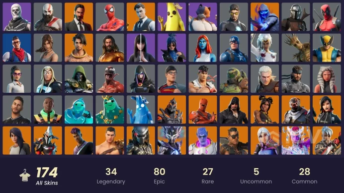 FA - [PSN/XBOX/SWITCH/PC] 174 skins | Gold Midas | Gold Brutus | Gold Kratos | Gold Meowscles | Gold TNTina | Cloud Striker | Trilogy | Sultura