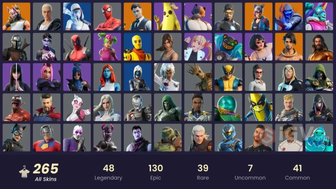 [ALL PLATFORMS]-265 Skin-322 Pickaxes-215 Emotes -219 Gliders -OG STW-Leviathan Axe-Reaper-Midas-Lara Croft-FNCS Renegade-Heron Stance Hero