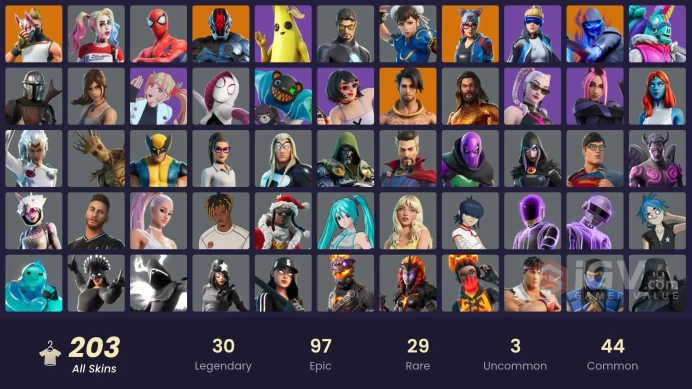 [ALL PLATFORMS]-203 Skin-Neo Versa-Harley Quinn-Chun-Li-Lace-Bachii-Serenade-FULL ACCESS-