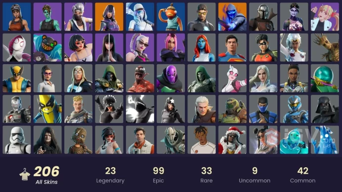 [ALL PLATFORMS]-206 Skin-225 Pickaxes-150 Emotes-187 Gliders-Renegade Raider-Glow OG-Cloud Striker-Trilogy-Kor-Kuno-Skull Ranger-Fishstick-