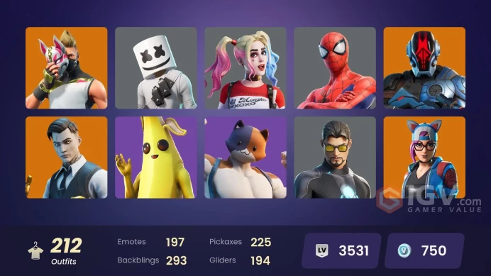 [ALL PLATFORMS]-212 Skin-243 Pickaxes-Neo Versa-OG STW-Midas-Marshmello-Catwoman Comic Book Outfit-Tony Stark-Bravo Leader-FULL ACCESS-