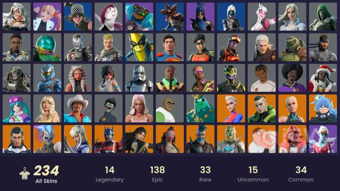 [ALL PLATFORMS]-234 skins- | FNCS Renegade | Mizuki | Kado Thorne | Dynamo Dancer | Demogorgon | Modena Icon| Optimus Prime | 