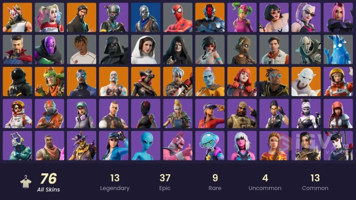 [ALL PLATFORMS]-76 Skin-The Reaper-Elite Agent-Blue Squire-Royale Knight-Harley Quinn-Rex-FULL ACCESS-