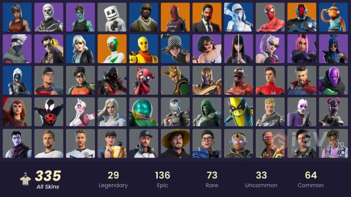 [ALL PLATFORMS]-334 Skin-276 Pickaxes-250 Emotes-230K V-Bucks Spend-Victor Elite-Major Glory-Juice WRLD-Aerial Assault Trooper-Renegade Raider-