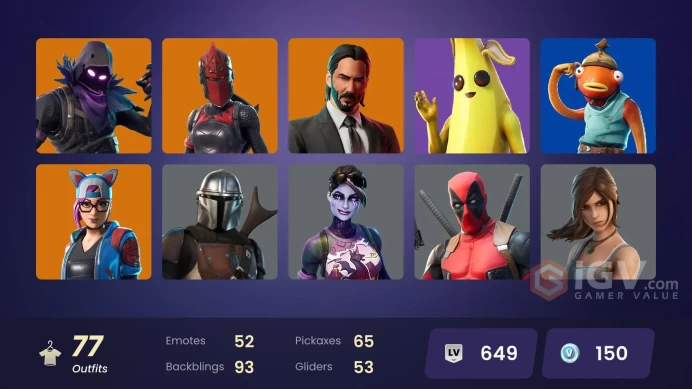 [ALL PLATFORMS]-77 Skin-OG STW-John Wick-Spider Knight-Spider Knight-Power Chord-Malice-Lara Croft-Versa-Fishstick-FULL ACCESS-