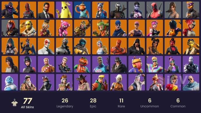 [ALL PLATFORMS]-77 Skin-OG STW-John Wick-Spider Knight-Spider Knight-Power Chord-Malice-Lara Croft-Versa-Fishstick-FULL ACCESS-